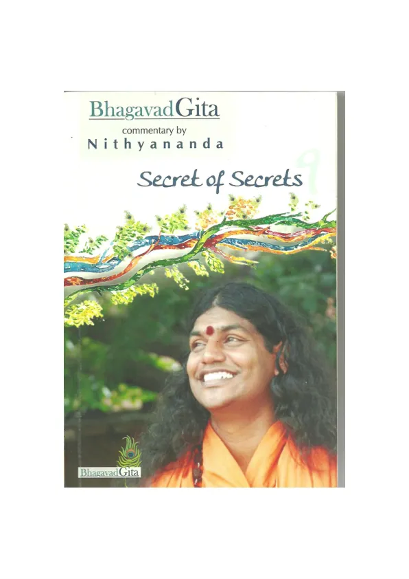 Bhagavad Gita, Commentary by Nithyananda - Chapter 9 - Secret of Secrets - English